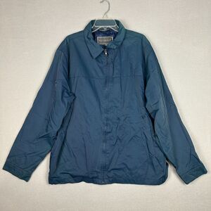 Naturalife Mens Size XXL Full Zip Windbreaker Jacket Rain Navy Blue Outdoor